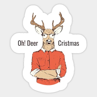 Oh Deer Christmas Sticker